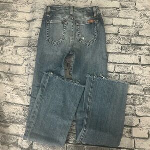 Joe's Jeans Blue Raw Hem Flare Leg~